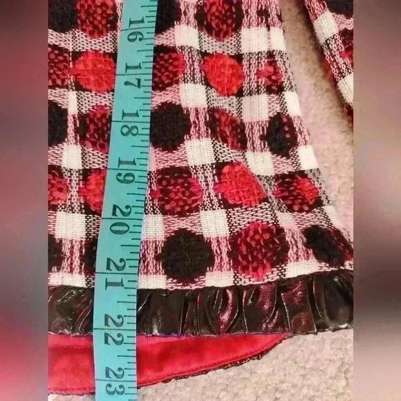 GLORIA ESTELLES BARCELONA designer wool jacket. Red/white/black. Size medium. - Picture 14 of 15